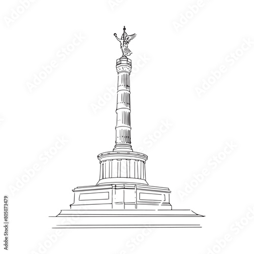 Illustration of  the famous Victory Column in the Tiergarten in Berlin, Germany