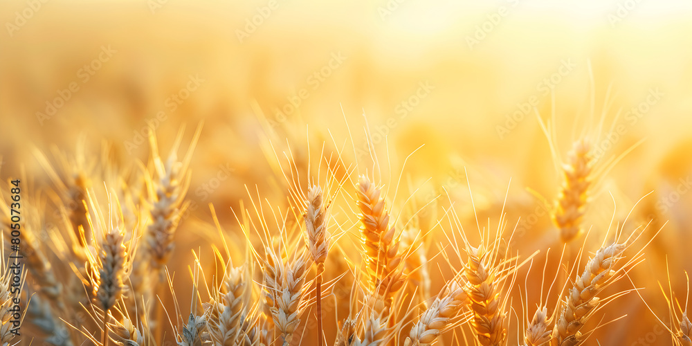 Harvest season with burnished grass gold waves, Beautiful realistic golden wheat field at sunset. Harvest season with burnished grass gold waves, Beautiful realistic golden wheat field at sunset.