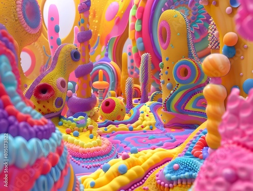 Vibrant Psychedelic Realm of Mischievous Pranksters in a Chaotic Kaleidoscopic Wonderland