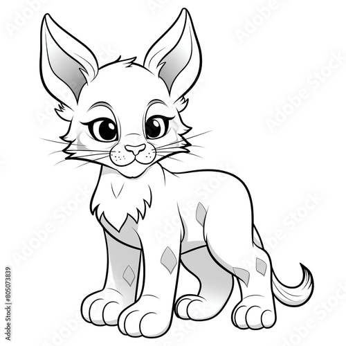  Eurasian Lynx  simple coloring pages for kids thick lines and black outlines