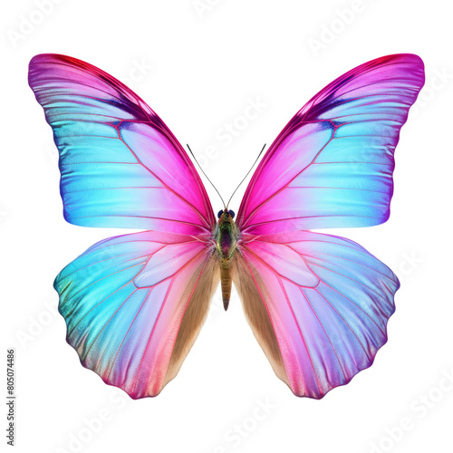 pink blue butterfly isolated on transparent background cutout © Papugrat