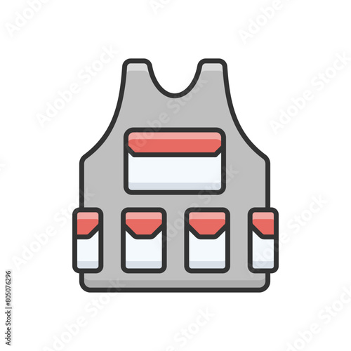 Bulletproof vest vector icon