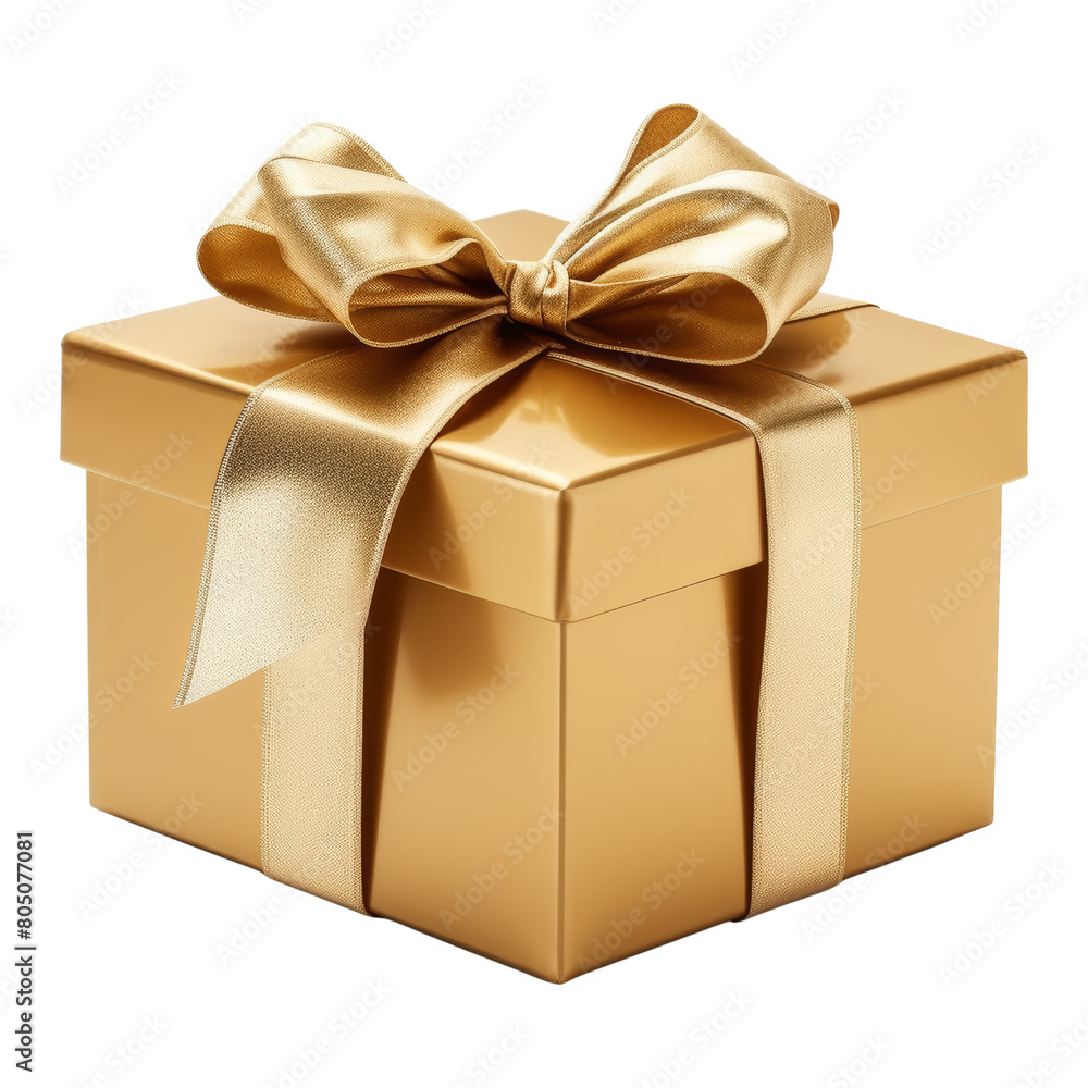 golden gift box isolated on transparent background cutout golden gift box isolated on transparent background cutout