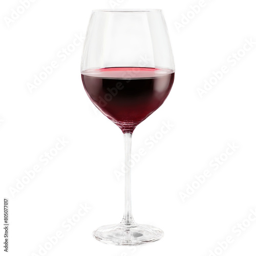 Elegant crystal wine glass slender stem wide bowl sparkling highlights isolated on transparent background dynamic