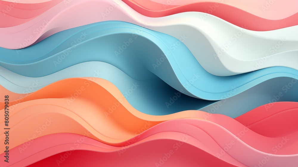 Colorful Abstract Flowing Waves in a 3D Design. Colorful Abstract Flowing Waves in a 3D Design.