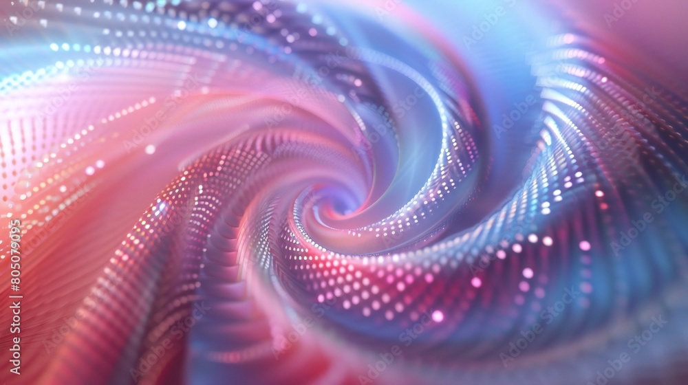 Spiral Serenity: Soft 3D spirals intertwine with gentle dots, invoking a futuristic calm. Spiral Serenity: Soft 3D spirals intertwine with gentle dots, invoking a futuristic calm.