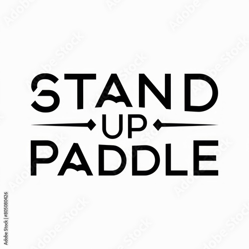 Bold Black Lettering of Stand Up Paddle Design Ideal for Sports Branding