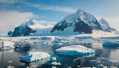 Frozen majesty: antarctic glacier landscape photo