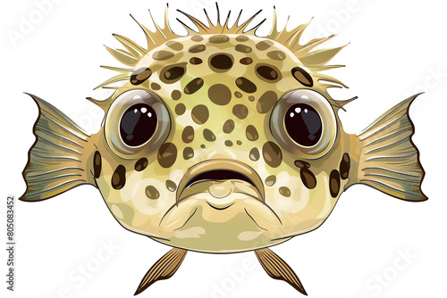 Cartoon_pufferfish_in_vector_format_exaggerated_transparent background photo