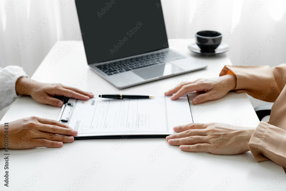 Fototapeta premium Business office executives interview job applicants employee in the meeting room