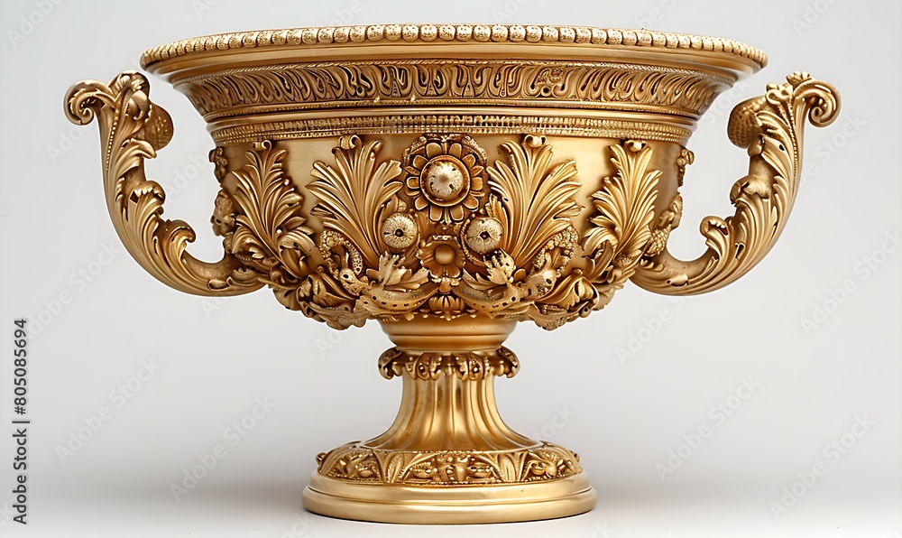 Holy Grail depicted as an ancient chalice on a white background Holy Grail depicted as an ancient chalice on a white background