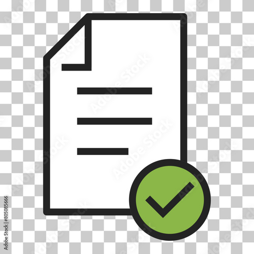 In compliance icon sign, company passed inspection symbol, complete checkmark vector