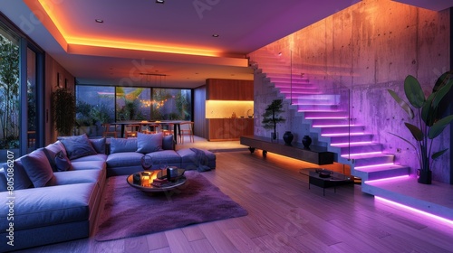 Imagine a cheerful gathering in the modern basement as the family hosts a dance party  grooving to their favorite tunes