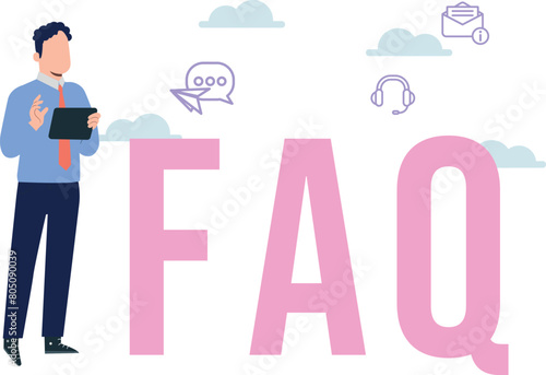 The boy is working on the FAQ.