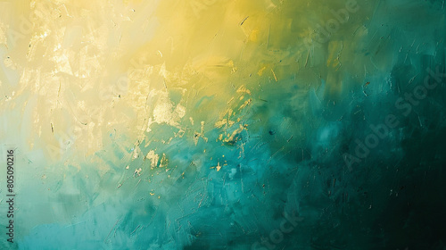 serene blend of gilded lemon and teal, ideal for an elegant abstract background © Amina