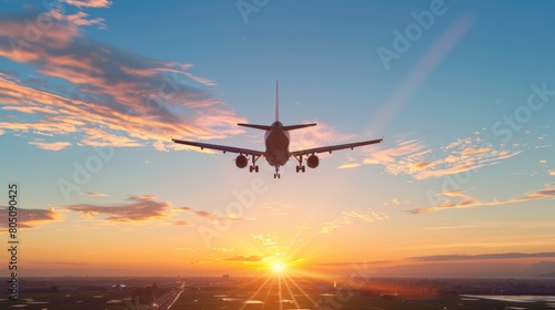 Illustrate airplanes flying over the serene rice terraces and verdant landscapes of Bali, Indonesia, with traditional temples and