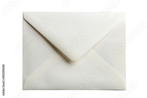 Envelope with blank letter isolated on white .