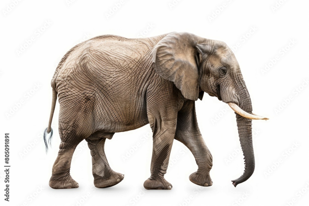 Obraz premium a real elephant with white background