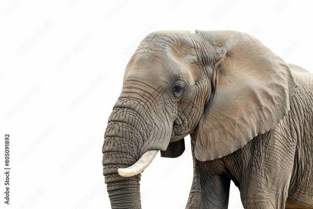 Fototapeta premium a real elephant with white background 