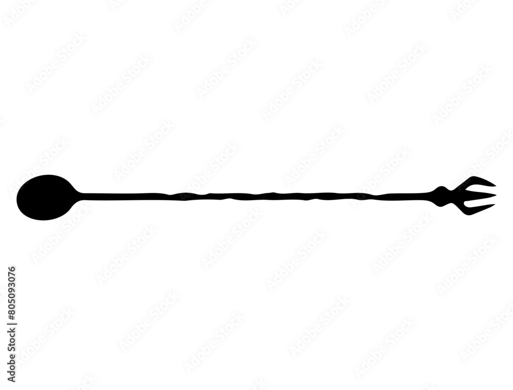 Cocktail mixing spoon silhouette vector art Cocktail mixing spoon silhouette vector art