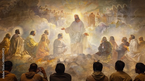 Religious Painting of a Biblical Scene photo