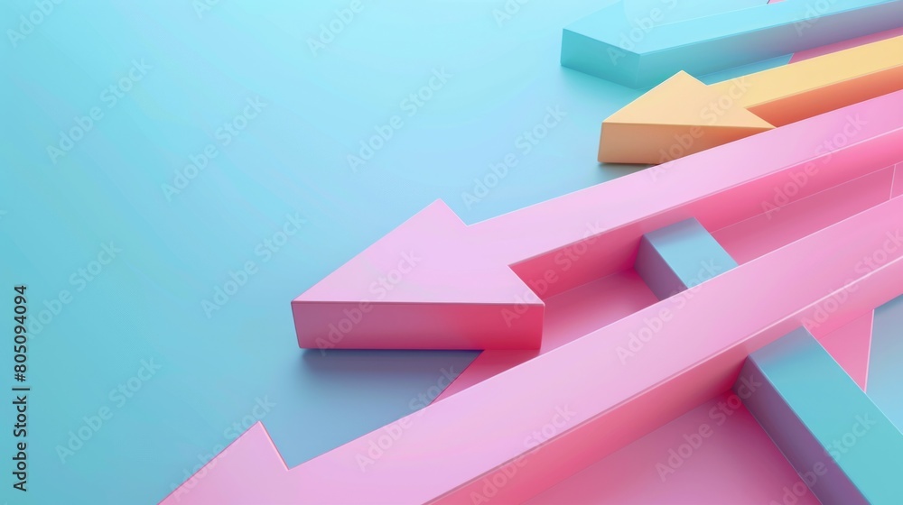 Colorful pastel 3D arrows background Colorful pastel 3D arrows background
