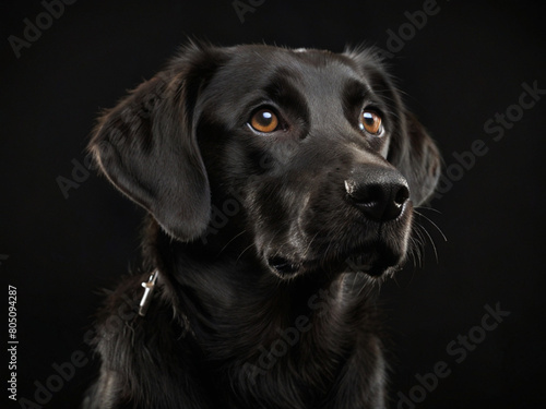 dog in black background © Thebt