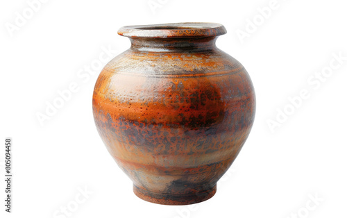 Sleek Pottery Vase, Chic Pottery Vase in Isolation, Standalone Beauty Against White, Copy Space