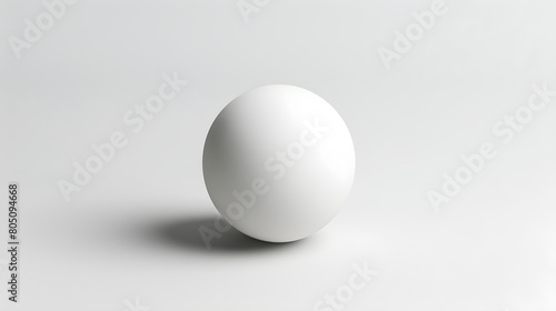 Exquisite Display of a Standard Sized White Table Tennis Ball against a White Background