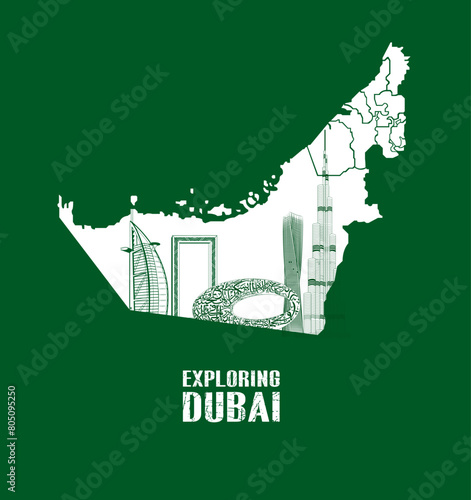 Explore dubai. modern skyscrapers in Dubai. World tourism day