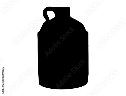 Vintage whisky bottle silhouette vector art