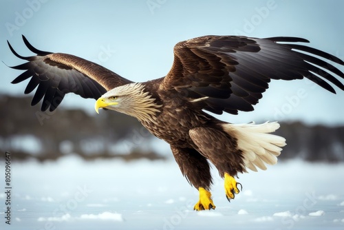 'eagle tailed white flying sea pack ice tail accipitridae bird of prey predator animal wildlife fauna nature avian ornithology feather wild wilderness colours colourful arctic polar winter blue cold'