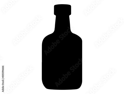 Vintage whisky bottle silhouette vector art