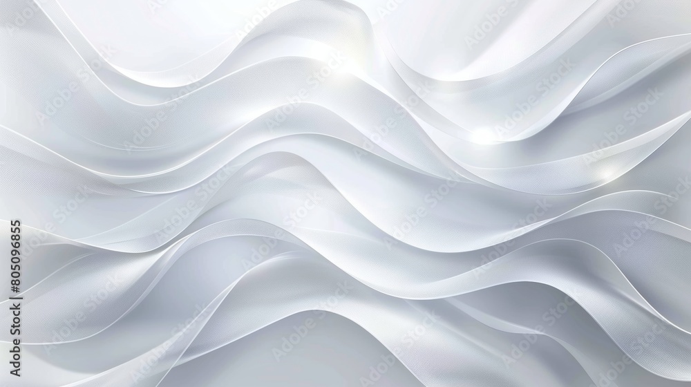 White background with soft wave lines, simple and elegant design for banner or poster. Vector illustration of white wavy shapes on light grey background. White background with soft wave lines, simple and elegant design for banner or poster. Vector illustration of white wavy shapes on light grey background.