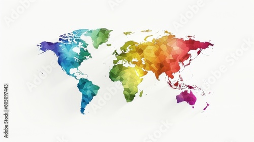 Fototapeta Naklejka Na Ścianę i Meble -  map of the world, white background, flat, clean, simple, presentation colors