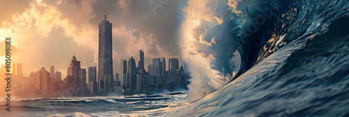 The Impending Tsunami: A Graphic Depiction of Nature's Fury photo