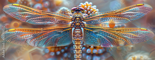 extreme close-up of dragonfly