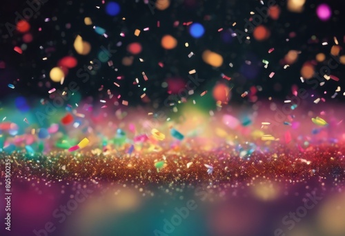 'particles confetti presentations. beautiful depth background effects cloud multicolored colored field. dark holiday light sparkles particles. air bokeh particle abstract many-coloured glister'