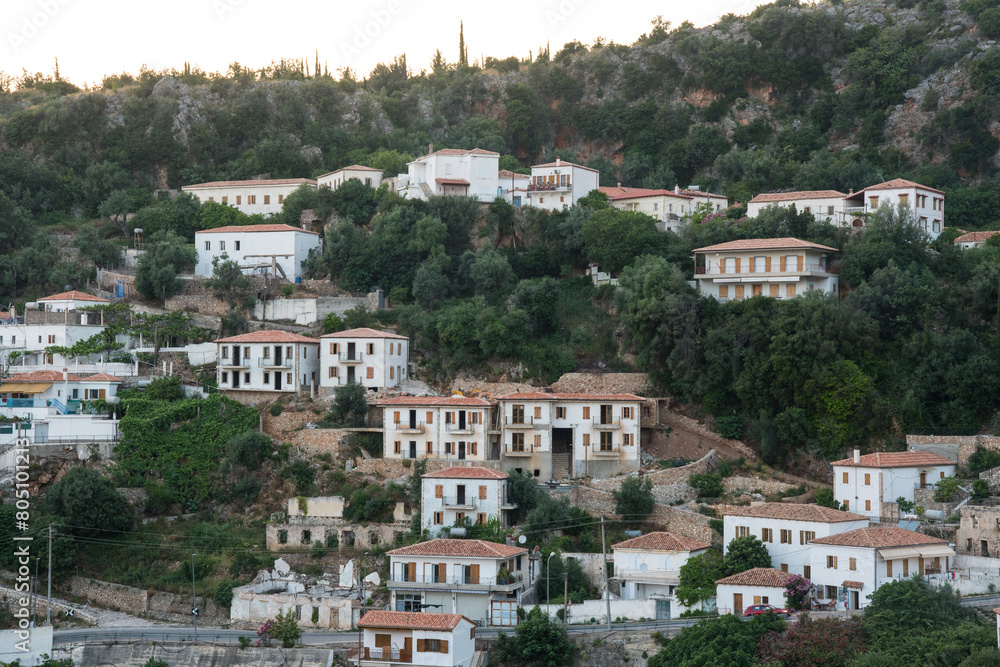 Naklejka premium Town of Dhermi on the Albanian Riviera