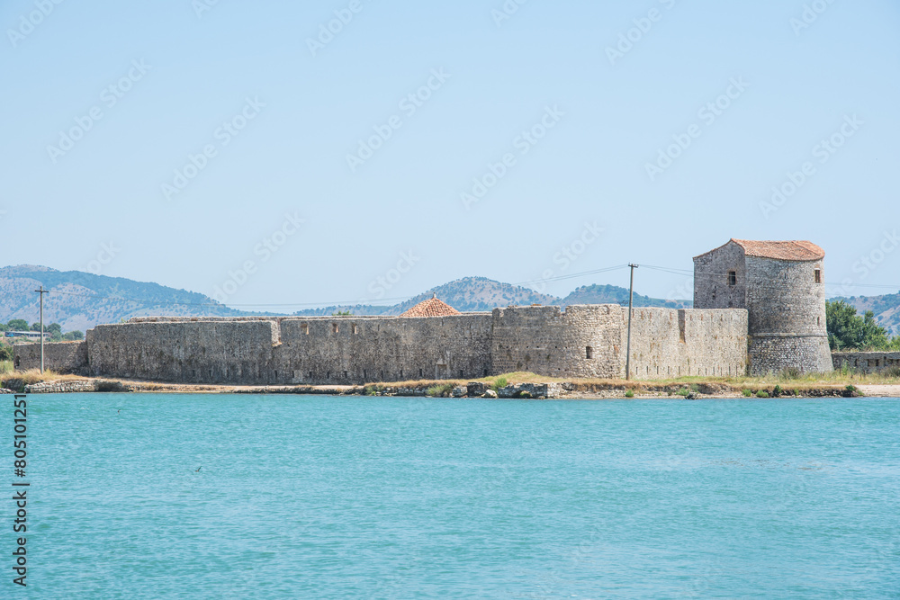 Fototapeta premium The venetian triangle castle in Butrint area in Albania