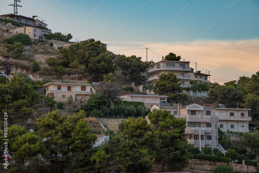 Beautiful city of Sarande in south Albania