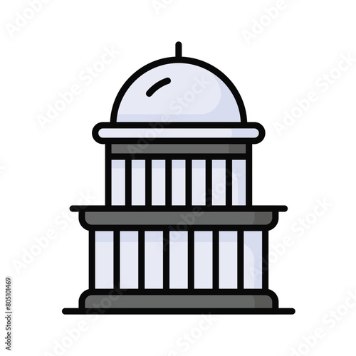 United states capitol building vector design, premium icon