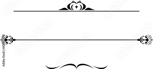 black and white set of delimiters for text, dividers