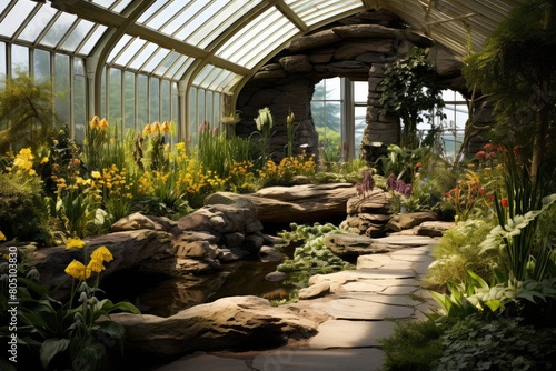 RHS Garden Wisley, England: The stunning glasshouse and rock garden in the Royal Horticultural Society's flagship garden. photo