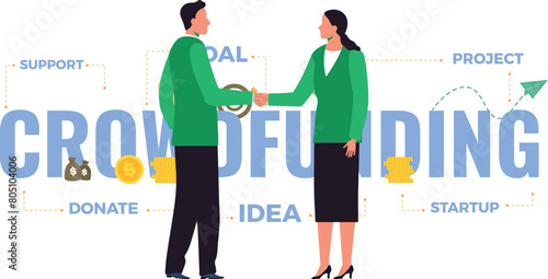 The boy and the girl are dealing for crowdfunding.