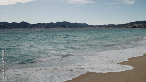 Cannes la Bocca beach in spring photo
