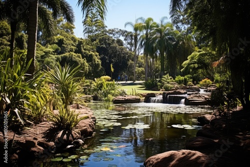 Brisbane City Botanic Gardens  Australia  A riverside scene from the lush gardens in the heart of Brisbane.