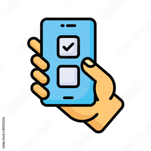 Online voting vector design, isolated on white background