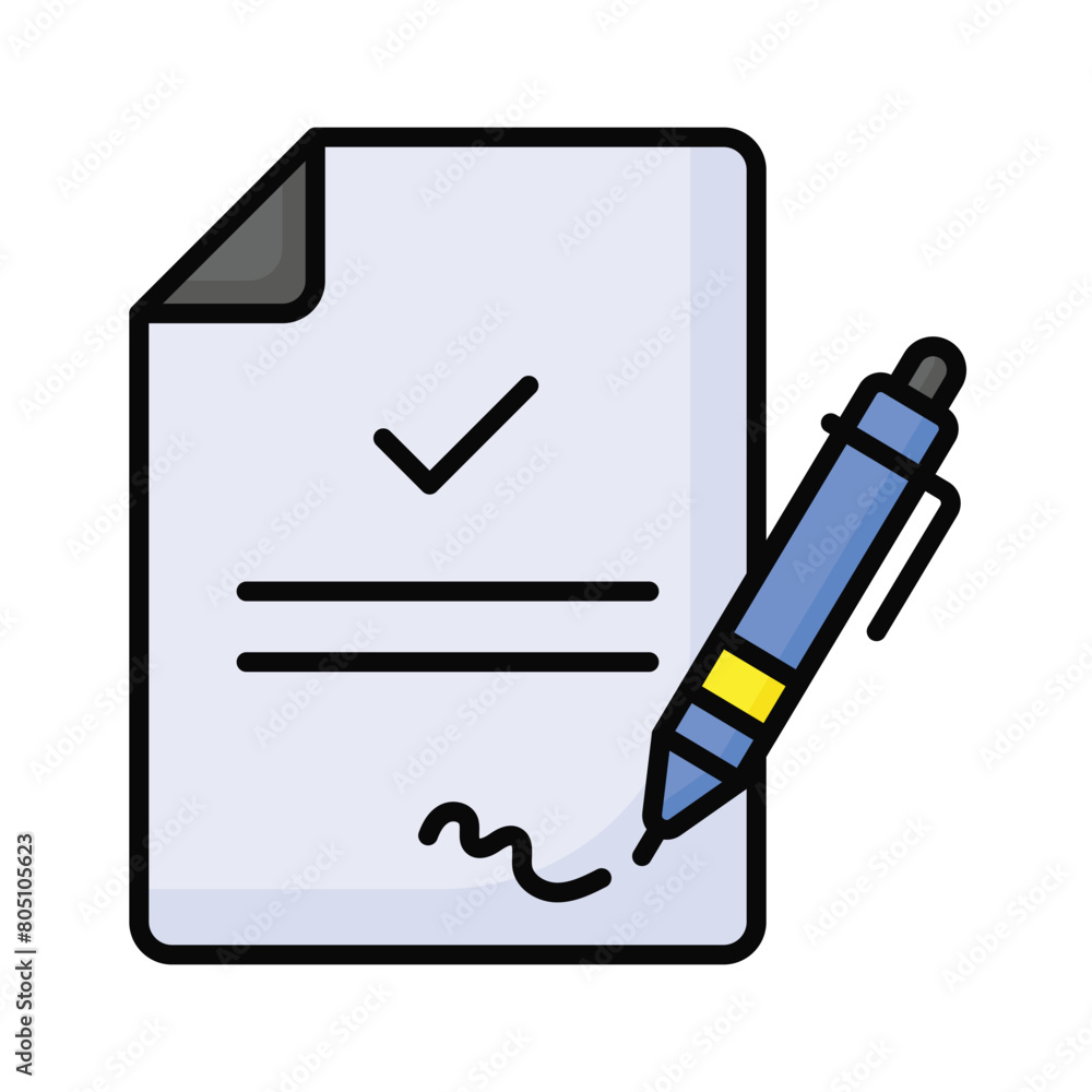 Contract signing vector design, ready for premium use icon