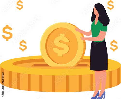 The girl is showing the donation money.